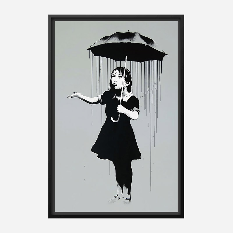  Nola Grey Rain Banksy Art Print