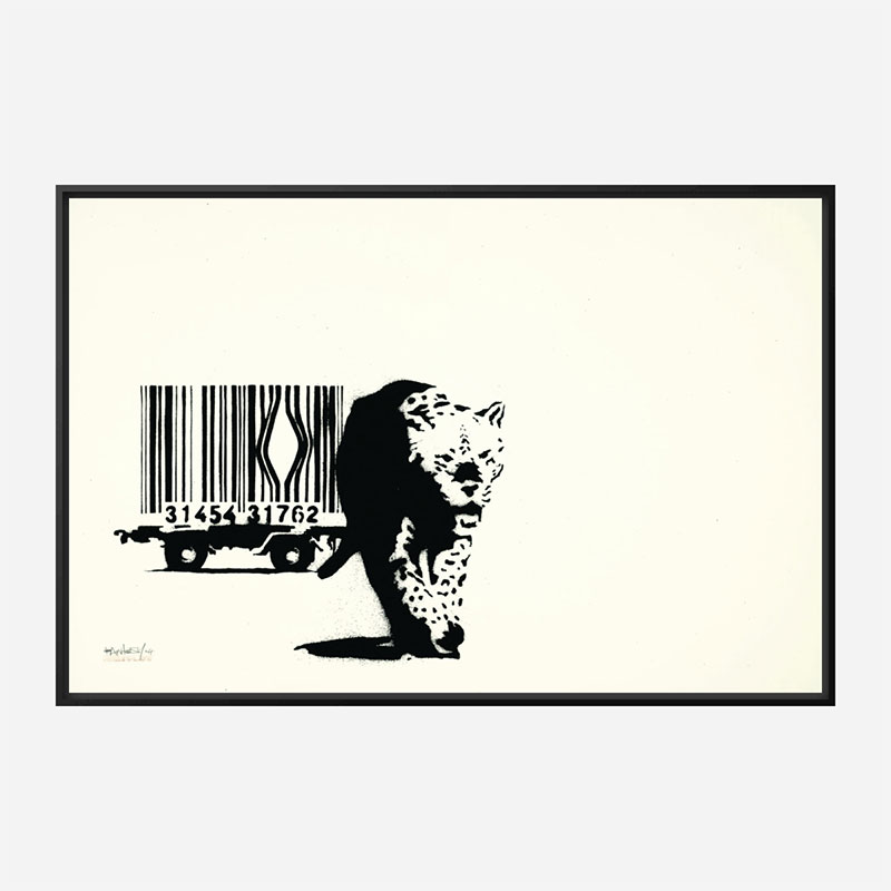 Barcode Leopard Banksy Wall Art