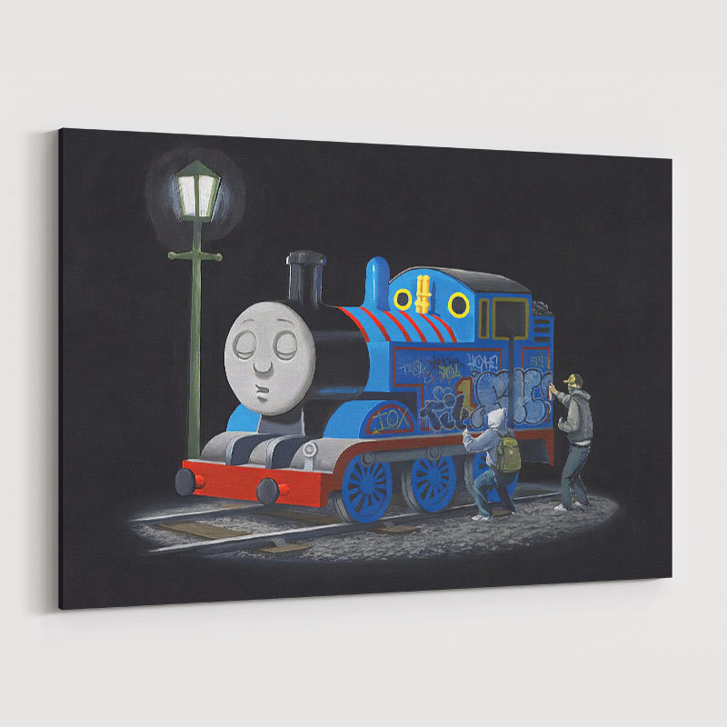 Thomas the Tank Engine Makeover by Banksy Wall Art Print