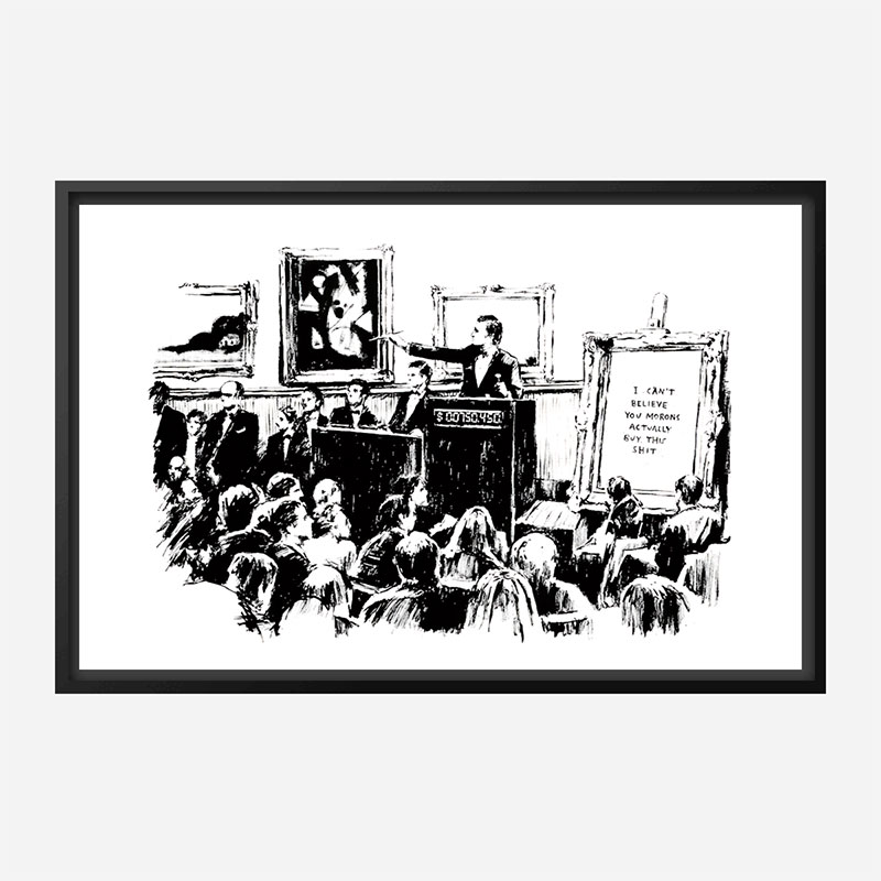 Banksy A4 Poster Print Auction Morons A3 