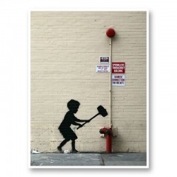 Fire Hydrant Mural by Banksy Art Print