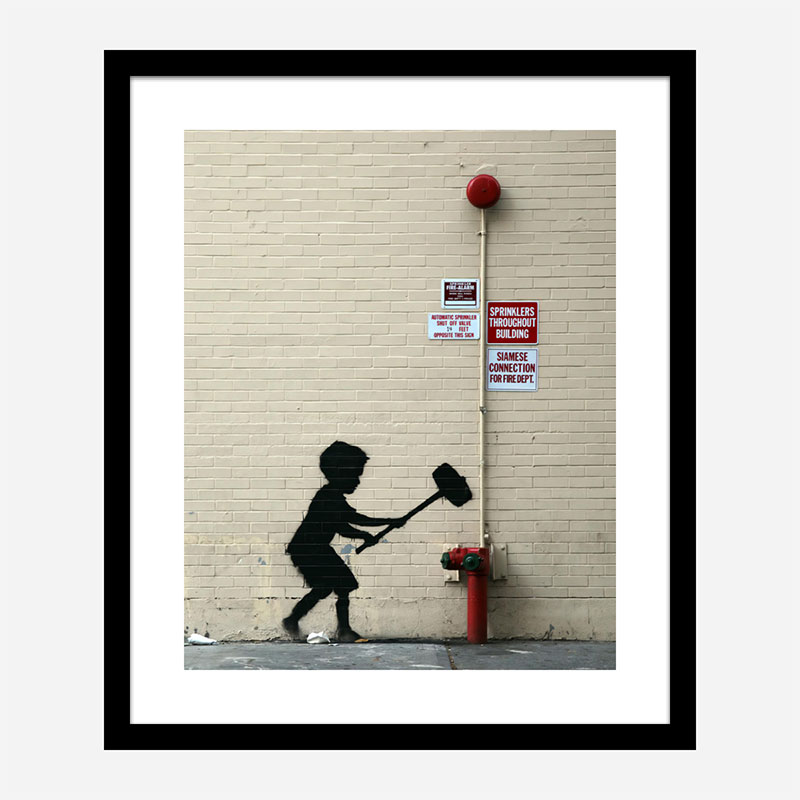 Fire Hydrant Mural by Banksy Art Print