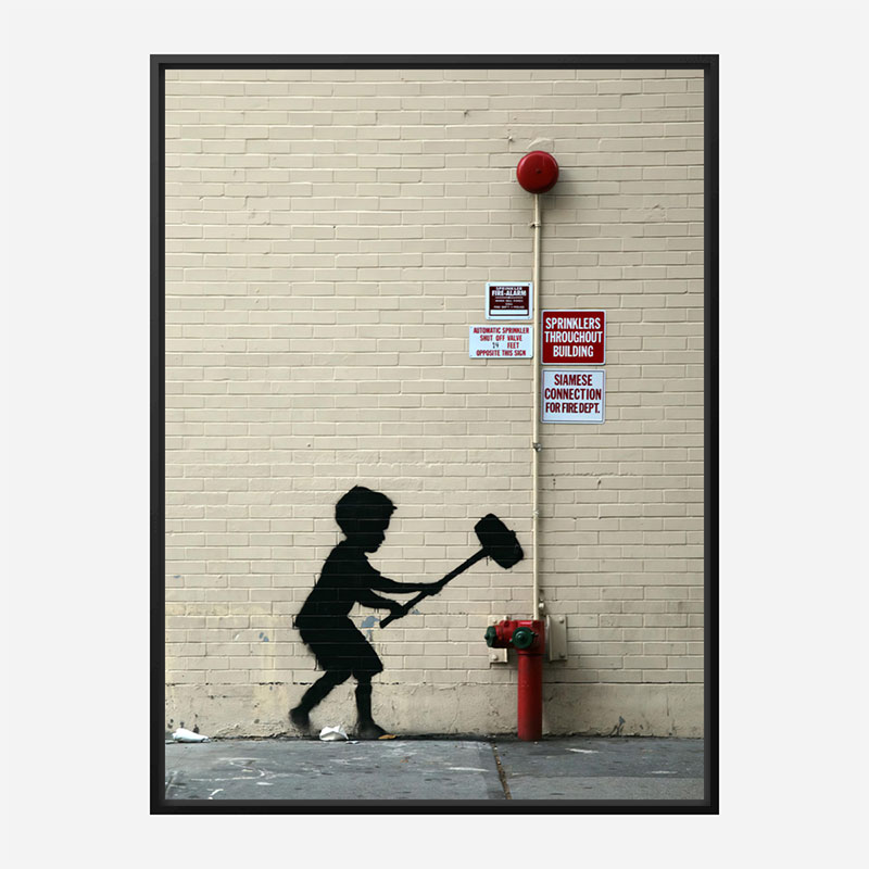 Fire Hydrant Mural by Banksy Art Print