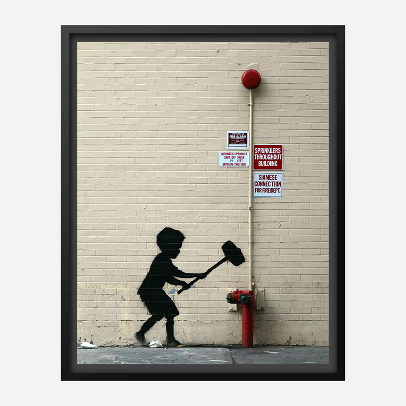 Fire Hydrant Mural by Banksy Art Print