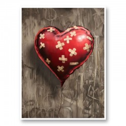 Bandaged Heart Balloon by Banksy Art Print