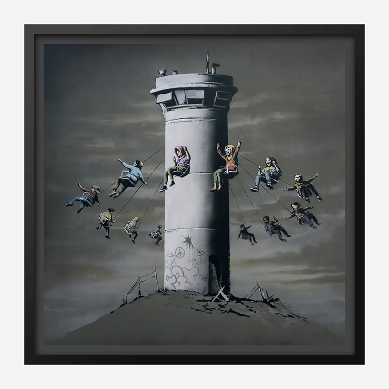 Walled Off Hotel Watchtower Swing by Banksy Art Print