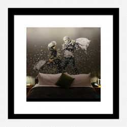 Walled Off Hotel Pillow Fight by Banksy Art Print