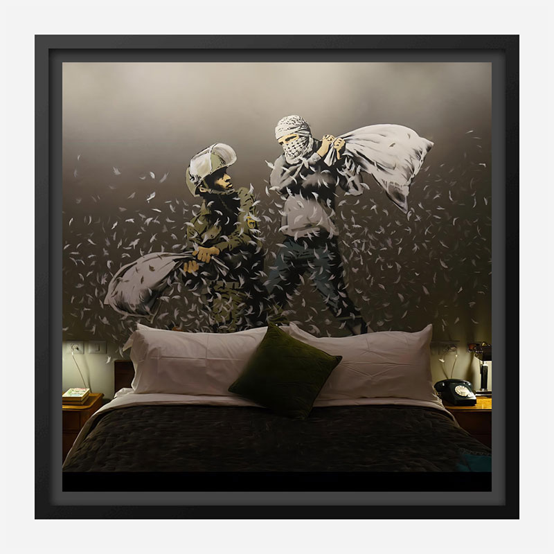 Walled Off Hotel Pillow Fight by Banksy Art Print