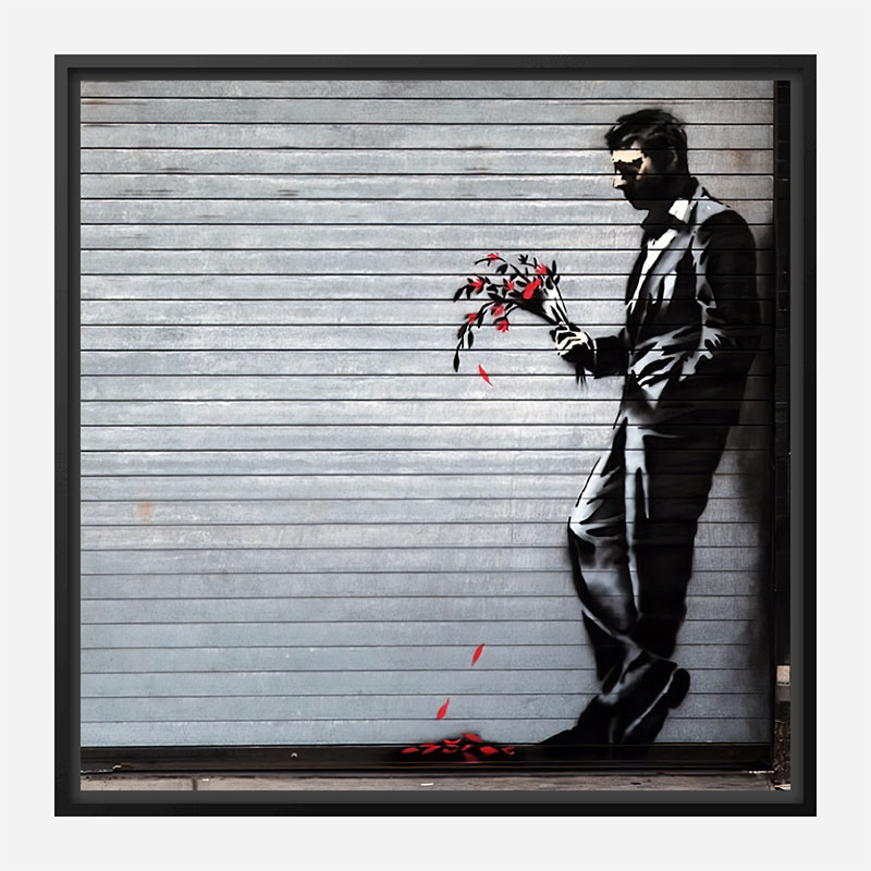 Waiting In Vain… at the door of the club by Banksy Art Print