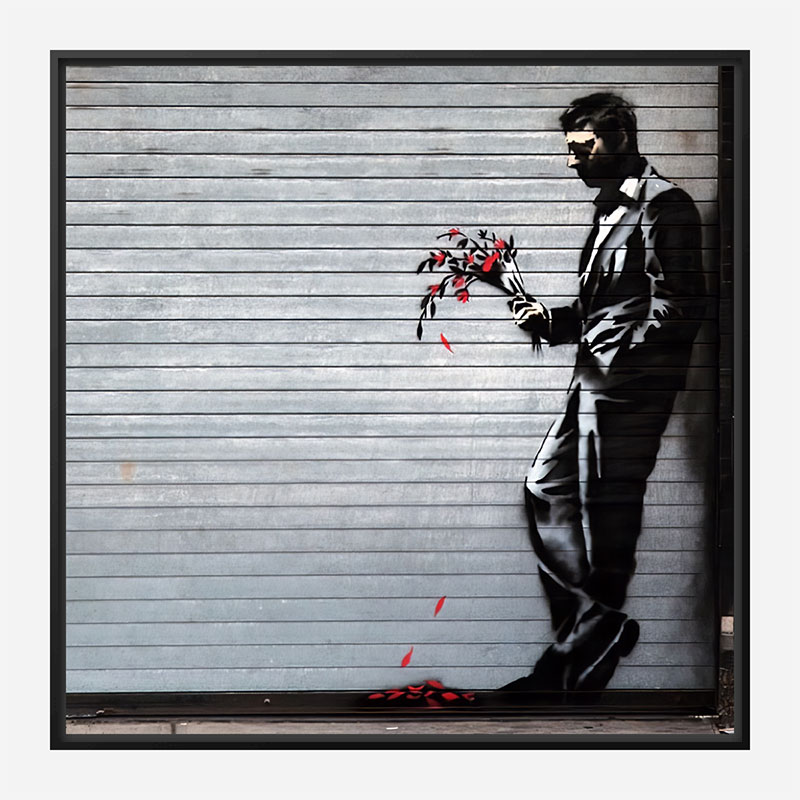 Waiting In Vain… at the door of the club by Banksy Art Print