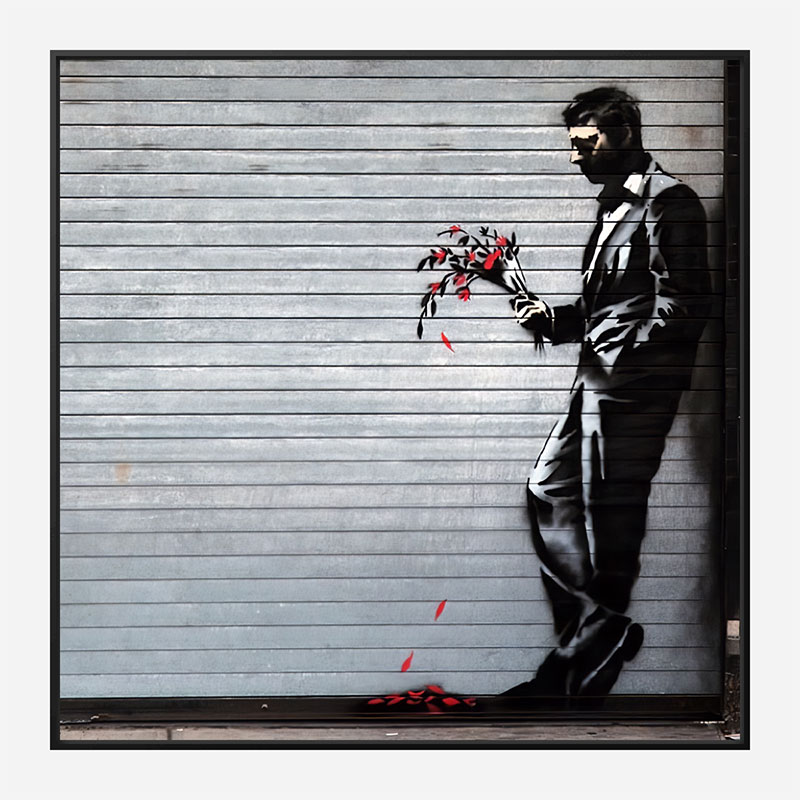 Waiting In Vain… at the door of the club by Banksy Art Print