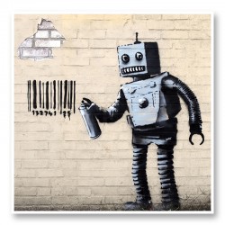 Tagging Robot by Banksy Art Print