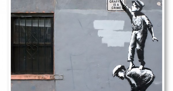 Banksy Graffiti Is A Crime Art Print
