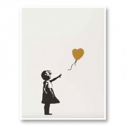 Banksy Girl with Gold Balloon Art Print