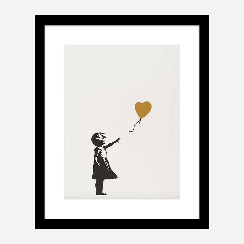 Banksy Girl with Gold Balloon Art Print