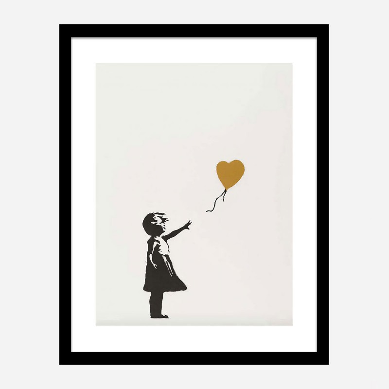 Banksy Girl with Gold Balloon Art Print