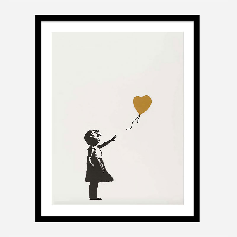 Banksy Girl with Gold Balloon Art Print