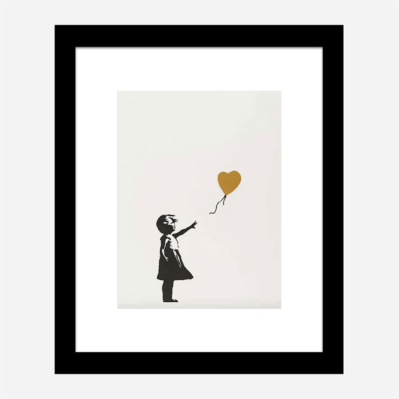 Banksy Girl with Gold Balloon Art Print