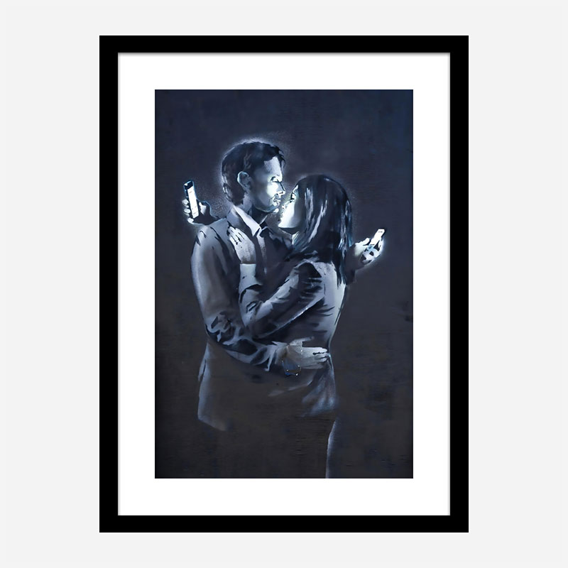 Banksy Smartphone Obsession Couple with Phones Wall Sticker Decal 60cm x 120cm