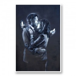 Banksy Mobile Lovers Art Print