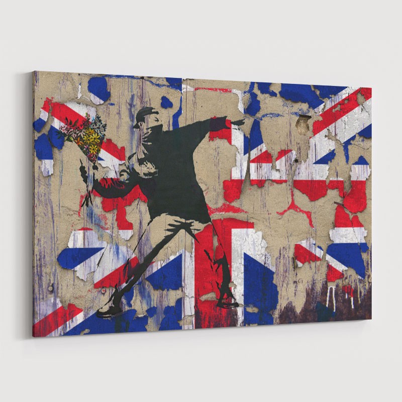 Banksy Flame Thrower Union Jack Wall Art
