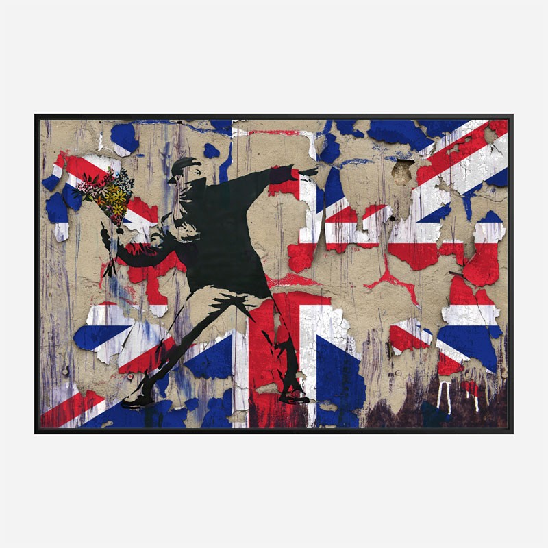 Banksy Flame Thrower Union Jack Wall Art