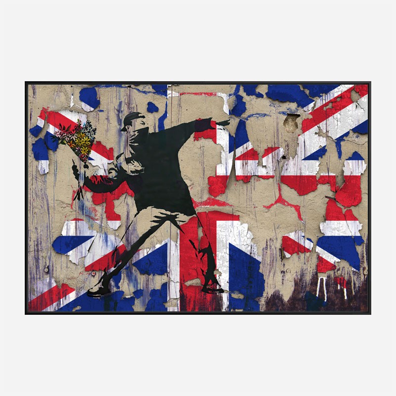 Banksy Flame Thrower Union Jack Wall Art