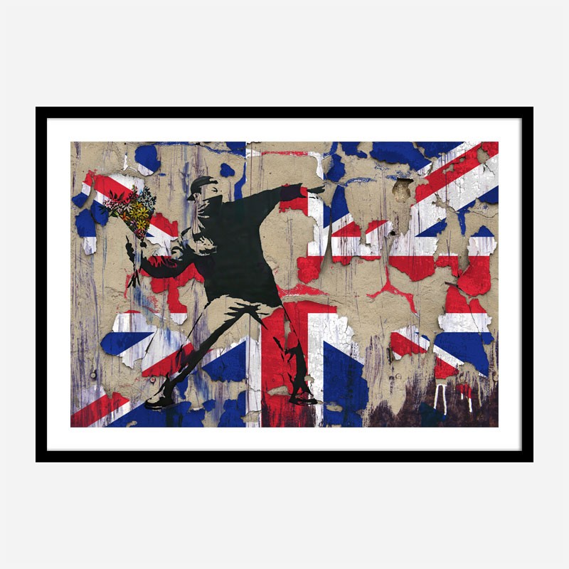 Banksy Flame Thrower Union Jack Wall Art