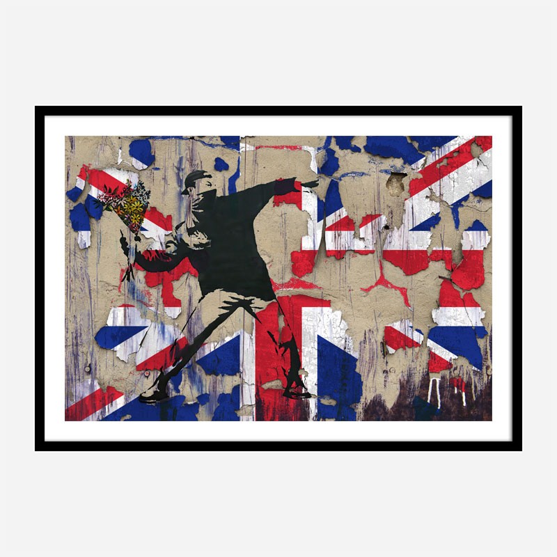 Banksy Flame Thrower Union Jack Wall Art