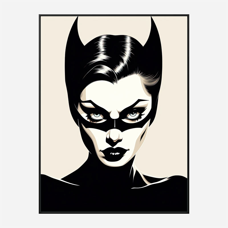 Catwoman Black & White Art Print