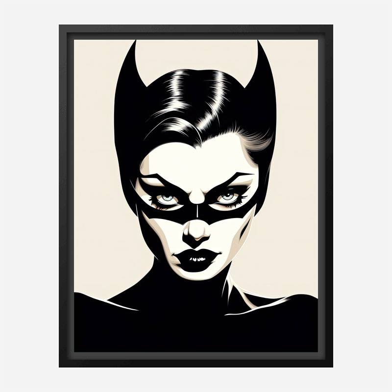 Catwoman Black & White Art Print