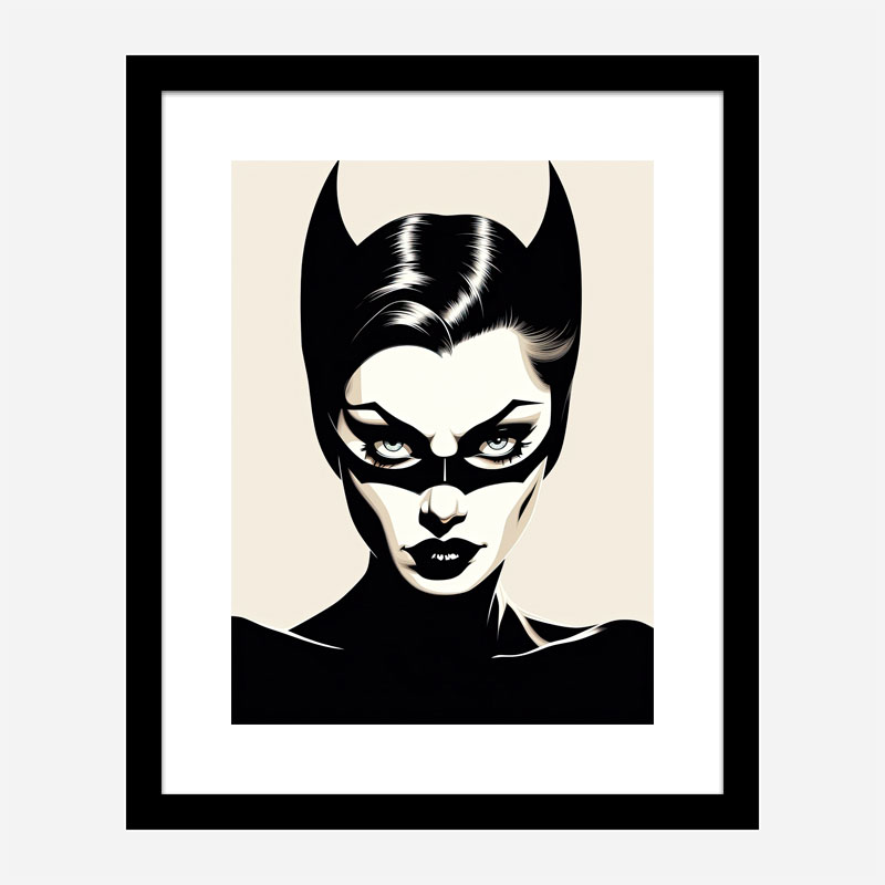 Catwoman Black & White Art Print