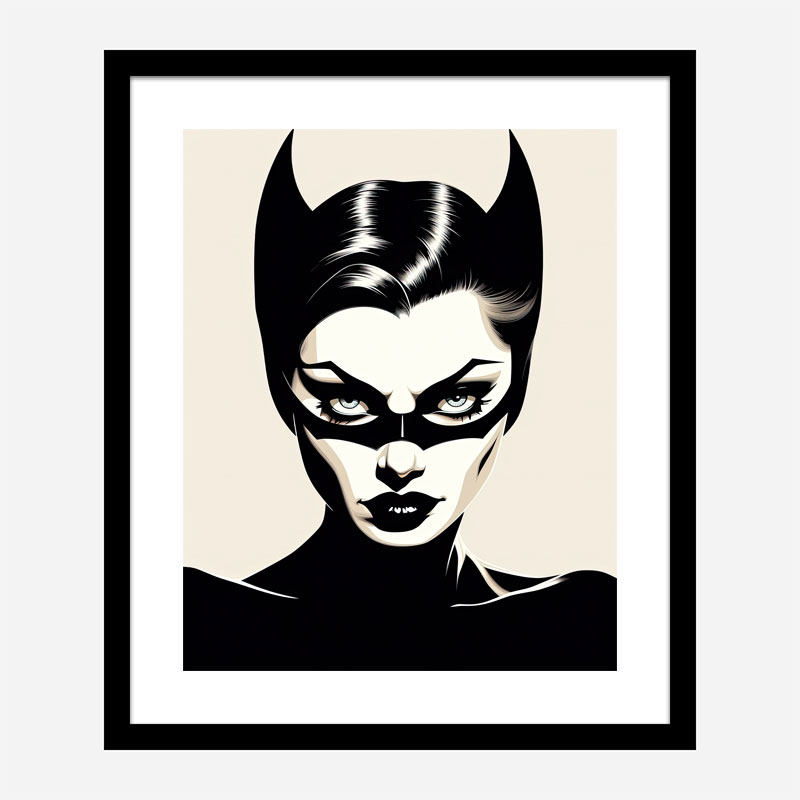 Catwoman Black & White Art Print