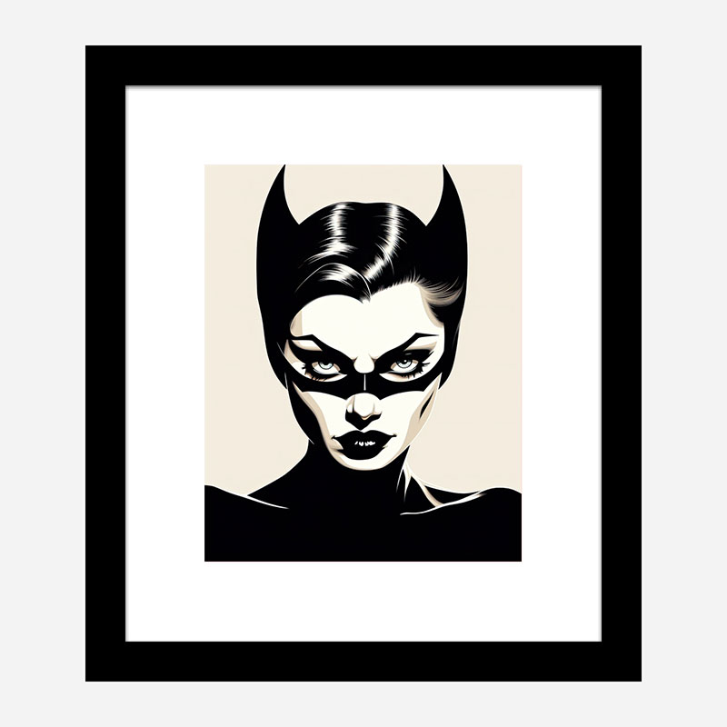 Catwoman Black & White Art Print