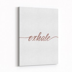 Exhale Rose Gold Typography Wall Art