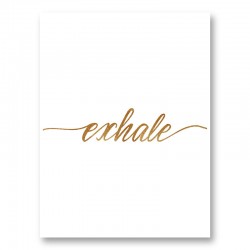 Exhale Gold Typography Wall Art