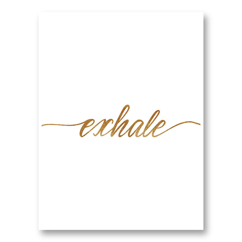 Exhale Gold Typography Wall Art