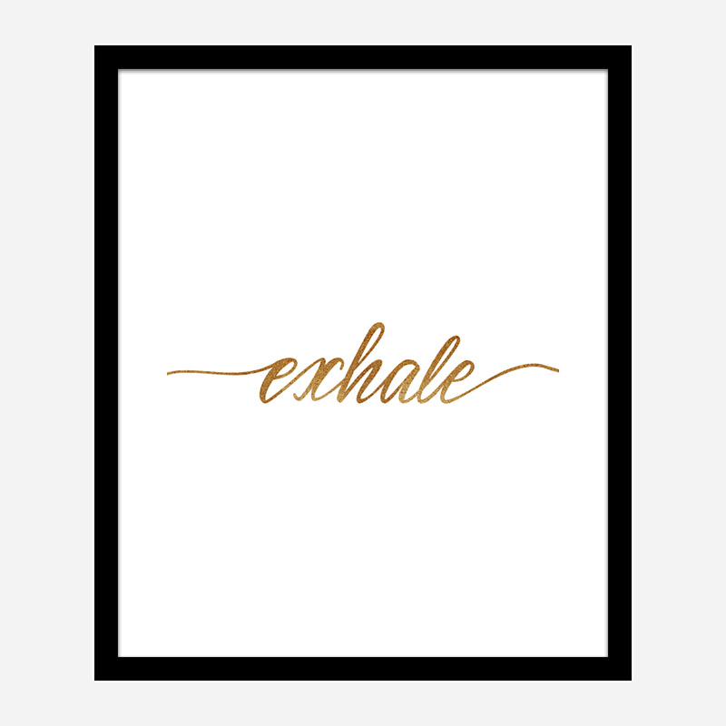 Exhale Gold Typography Wall Art