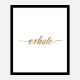 Exhale Gold Typography Wall Art