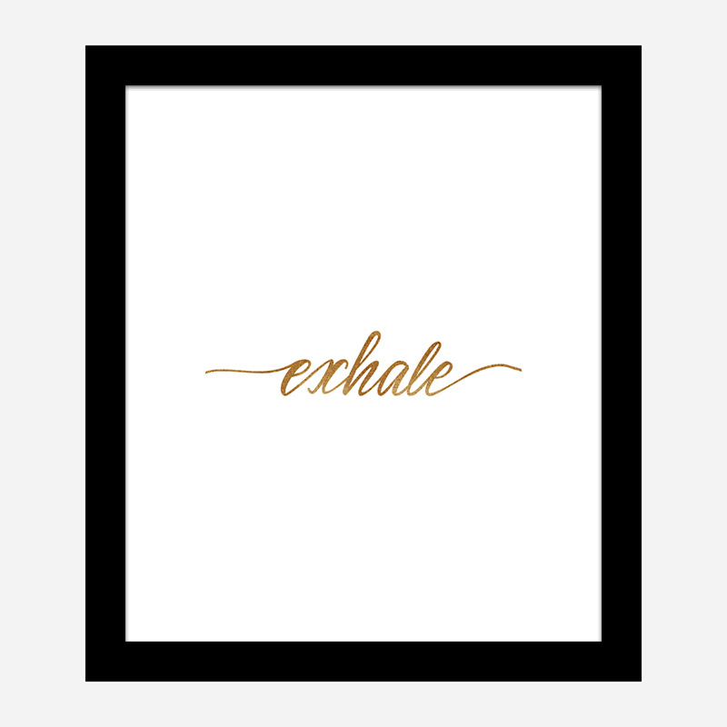 Exhale Gold Typography Wall Art