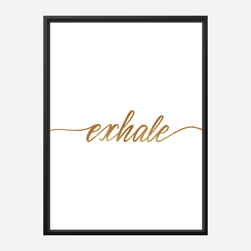 Exhale Gold Typography Wall Art