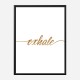 Exhale Gold Typography Wall Art