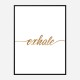 Exhale Gold Typography Wall Art