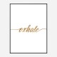 Exhale Gold Typography Wall Art