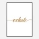 Exhale Gold Typography Wall Art