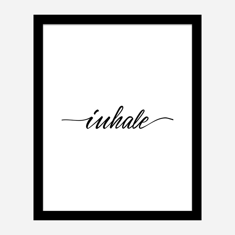 Inhale Typography Wall Art