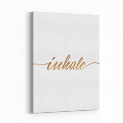 Inhale Gold Typography Wall Art