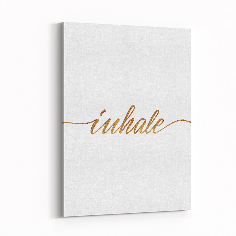 Inhale Gold Typography Wall Art