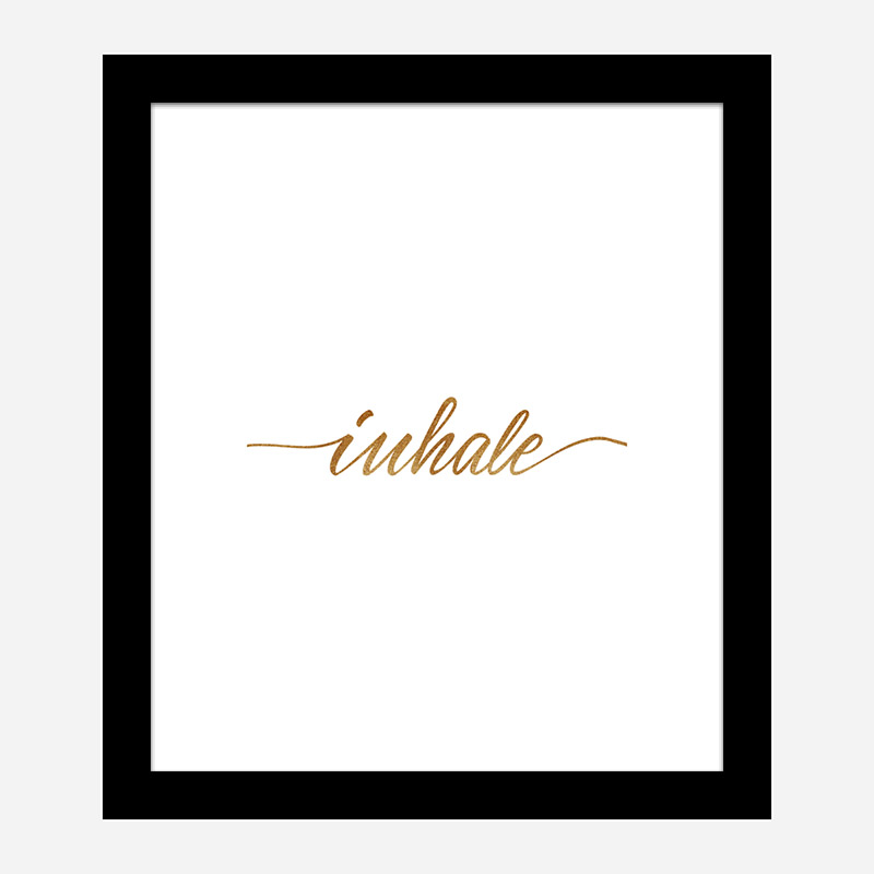 Inhale Gold Typography Wall Art