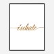 Inhale Gold Typography Wall Art